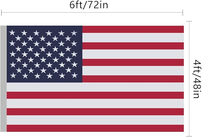 American Flags for Outside 4x6, USA US Flag Heavy Duty Outdoor, Made of 210D Oxford Fabric, Embroidered Stars, Brass Grommets