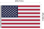American Flag 4x6 Ft, US Deluxe Embroidered Heavy Duty Premium Polyester Durable Outside Flags with Brass Grommets
