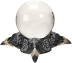 Pacific Giftware Raven Skulls and Crystal Ball Figurine, 5.5-inch Length, Cold Cast Resin, Table Decoration
