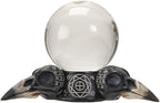 Pacific Giftware Raven Skulls and Crystal Ball Figurine, 5.5-inch Length, Cold Cast Resin, Table Decoration