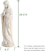 Virgin Mary Outdoor Statue - Religious Garden Statue, Blessed Mother, Virgen De Guadalupe, Large Outdoor Garden, Ivory