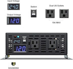 WZRELB 1500W 24V 120V Pure Sine Wave Solar Power Inverter with Remote Control Switch
