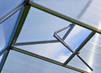 Greenhouse Diamas 21 Premium 7.7 x 7.7 ft with Approx. 16 mm Polycarbonate Panels, Natural Aluminum Color, with 2 Automatic Vent Openers