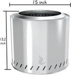 15 Stainless Steel Smokeless Fire Pit, Outdoor Smokeless Firepit, Wood Burning Fire Pits for Camping, Bonfire, Low Smoke Firepit for Outside (Oblique Hole)