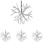 Alpine Corporation 10" H Indoor Christmas Snowflake Ornament with Multi-Colored LED Lights, Silver, Christmas Decoration (Pack of 4)