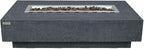 Elementi | Hampton Gas Fire Pit Cast Concrete 56" Rectangular Fire Table, Outdoor Fire Pit Electronic Ignition | Canvas Cover, Lava Rock Included | Dark Gray (Natural Gas)