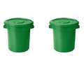 PRO&Family 20 Gallon Trash Can with Lid Round Ingredient Storage Containers Recycling Bin Kitchen Garbage Can Office Garbage Can Trash Barrel Plastic Barrel Yard Waste Bin Outdoor Trashcan (2, Green)