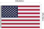 American Flag 3x5 Ft, US Deluxe Embroidered Heavy Duty Premium Polyester Durable Outside Flags with Brass Grommets