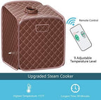 Giantex Portable Steam Sauna Spa 2L Folding Private Sauna Tent W/Chair Foot, Massage Roller, Absorbent Pad,9 Adjustable Temperature Levels for Stress Fatigue 33 x 33x 42 Inch (Coffee)