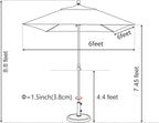 EliteShade USA 10-Year-Non-Fading 6x6Ft Square Market Umbrella Patio Outdoor Table Umbrella with Ventilation, Heather Beige