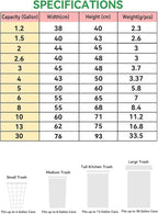 30 Ggallon Trash Bags, Pack of 10 Large Trash Bags Garbage Bag, 76x93.8cm,33.5g/pc, Unscented, White