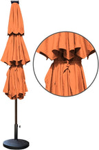 EliteShade USA 10-Year-Non-Fading Solar 9ft 3 Tiers Market Umbrella with 80 LED Lights Patio Umbrellas Outdoor Table with Ventilation,Rust