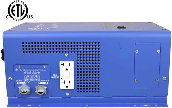 AIMS Power 3000 Watt / 9000 Watt Peak Pure Sine Inverter Charger 12 Volt DC to 120 Volt AC ETL Listed with LCD Remote