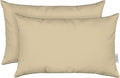 RSH Décor - Sunbrella Jumbo Lumbar Throw Pillows – Set of 2 | 26" x 16" | Indoor Outdoor – Patio, Lounge, Adirondack, Deck | Water & Fade-Resistant | Includes Down Inserts | Canvas Antique Beige