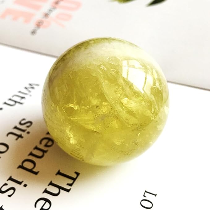 6-7cm/2.36-2.75inch Topaz Ball Polished Natural Yellow Crystal Sphere Decorative Sphere Healing Crystals Ball Healing Stone Crafts Home Decor Ornament Gifts (Topaz, 60-70mm)