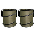Camping Trash Can, Pop-Up Trash Can/Recycle Bin, Reusable Yard Waste Bags/Lawn Bags/Leaf Bags, Car Garbage Can, Foldable Camping Recycling Bin 2-Pack (Green10gallons)
