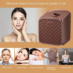 Giantex Portable Steam Sauna Spa 2L Folding Private Sauna Tent W/Chair Foot, Massage Roller, Absorbent Pad,9 Adjustable Temperature Levels for Stress Fatigue 33 x 33x 42 Inch (Coffee)