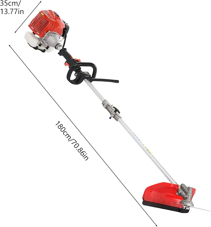 2024 New Gas Weed Wacker, 52cc 2-Stroke 5 in 1 Multi-Functional Lawn Mower Hedge Trimmer Pruners Gas Powered Brush Cutter, Weed Eater for Grass and Bush Shipping from US (Red 2)