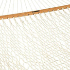 Original Pawleys Island Deluxe Oatmeal DuraCord Rope Hammock – 13 ft. x 65 in, 2-Person, 450 lb Capacity, Oak Spreader Bar, Zinc-Plated Hardware, Handcrafted in The USA