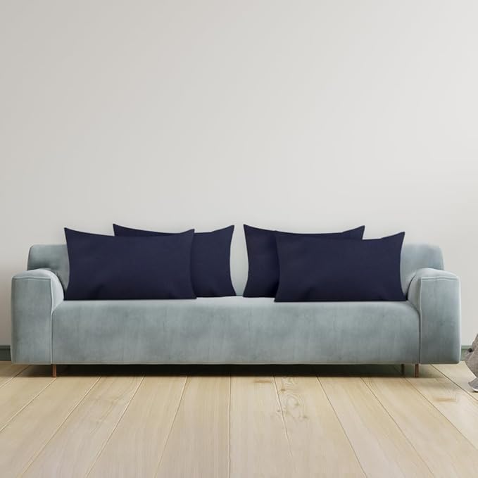 Covers & All Premium Square Throw Pillow Inserts with Covers Set of 4, 14 x 22 Inches Navy Blue, Decorative Cushions for Couch Sofa Home Decor Office Travel UV Resistant Waterproof Soft Cushions