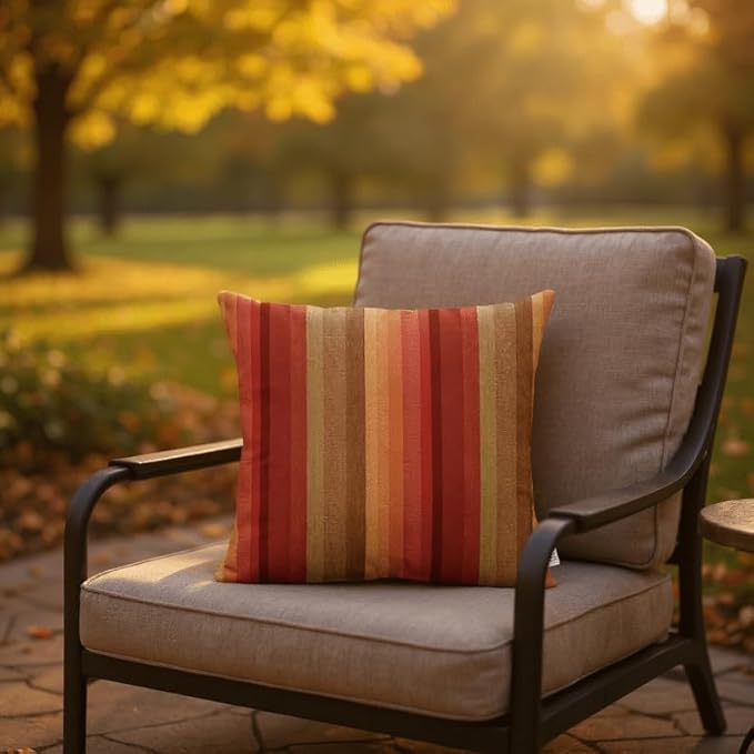 RSH DECOR: Sunbrella Square Throw Pillows Set of 4 | 20" x 20" | Water and Fade-Resistant Performance Fabric | Outdoor Pillow Covers with Down-Alternative Inserts | Astoria Sunset