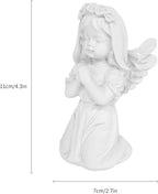 White Kneeling Praying Angel Statues, Handmade Resin Craft Home Decor, Indoor & Outdoor Angel Ornaments, Wedding Table Decor, Ideal Blessing Gift for Parents and Friends