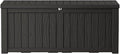 TARKARI 150 Gallon Lockable Resin Deck Box, Waterproof & UV-Resistant Outdoor Storage Box for Outdoor Cushion Storage, Garden Tools & Pool Accessories Storage, Black