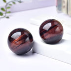 4-5CM/1.58-1.97inch Natural Crystal Red Tiger Eye Ball Quartz Massage Polished Spheres Reiki Healing Exquisite Room Decor Rock Ball Souvenirs Gift(Red Tige Eye, 40-50mm)