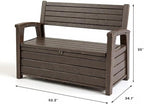 60 Gallon Plastic Resin Weather Resistant Outdoor Backyard Patio Storage Deck Box (Non-Brushed Brown)
