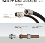 Giraffe Tools Garden Hose 25ft x 5/8", Custom Length, Heavy Duty, No Kink, Flexible, Rubber Garden Hose, Leakproof Water Hose with Male to Female Fittings, 600 Burst PSI