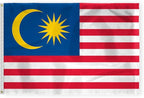 AGAS Malaysia Flag 4x6 ft 200D Nylon 4 Needle Lock Stitched Fly Hem Rust Proof Brass Grommets Canvas Header Malaysian National Flag