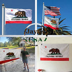 Jayus Double Sided California Republic Sates Flags 5x8 FT Outdoor - Vivid Colors 3Ply Cali CA Bear Flags Banners- Heavy Duty 100% Polyester with 3 Brass Grommets