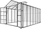 10 * 14 * 8.7FT Greenhouse for Outdoors,Polycarbonate Greenhouse with Stronger Wind Protection and Roof Vent,Walk-in Large Aluminum Sunroom Winter Proof,Black