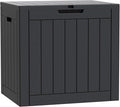 Modern-Depo 45 Gallon Waterproof Storage Deck Box Patio Furniture Organization Container with Lockable Lid, PP Outdoor Side Table for Garden, Yard, Poolside, Black