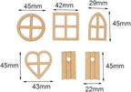 12Pcs Brown Wooden Fairy Garden Door,Blank Doors Fairy House Door and Windows Ornaments Tree Statues for Tree Trunk Yard Decoration Miniature Garden Buildings and Structures
