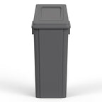 23 Gallon Gray Square Trash Can with Dome Swing Lid – Durable Commercial Plastic Waste Bin for Restaurants, Offices & Public Spaces