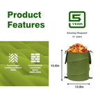 Reusable Lawn and Leaf Garden Bag, Collapsible/Pop Up Trash Can, 18x22 in Garbage Can and Recycling Bin with Lid for Home Storage, Laundry, Camping, Garden (2Pcs-Green 24 Gallons)