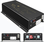WZRELB 3500Watts Pure Sine Wave Power Inverter 24VDC to 120VAC 7000W Peak Dual AC Outlets 2× 2.4A USB Port &Hardwire Terminal Off-Grid Solar Converter RV Trucks