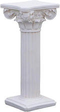 Decorative Roman Column Pedestal,MGO Cement with Fiber, Classical Garden Pillar, Indoor Outdoor Decor, Wrap Foam Safely Delivered from Local Warehouse (White, 31.5IN)