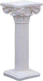 Decorative Roman Column Pedestal,MGO Cement with Fiber, Classical Garden Pillar, Indoor Outdoor Decor, Wrap Foam Safely Delivered from Local Warehouse (White, 31.5IN)