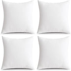 MIULEE Pack of 4 24x24 Inch Outdoor Pillow Inserts Waterproof Decorative Throw Pillow Insert, Square Lumbar Garden Pillow Form for Patio Sofa Couch