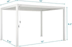 Mirador 111S Round Louvered Pergola Gazebo, 10Ft x 13Ft, Full Aluminum Frame, Adjustable Roof, Outdoor, Durable, White