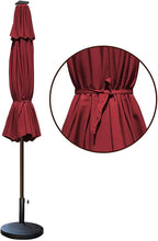 EliteShade USA 10-Year-Non-Fading Solar 9ft Market Umbrella with 80 LED Lights Patio Umbrellas Outdoor Table Umbrella with Ventilation, Burgundy