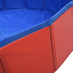 Foldable Dog Swimming Pool, Foldable Pet Swimming Pool, Portable Dog Pool, Bath Pool Collapsible Dog Pet Pool Bathing Tub, 63"x11.8" PVC Red