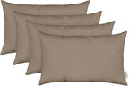 RSH DECOR: Sunbrella Lumbar Throw Pillows Set of 2 | 20" x 12" | Water and Fade-Resistant Performance Fabric | Outdoor Pillow Covers with Down-Alternative Inserts | Canvas Taupe