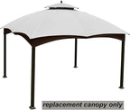 Hugline Outdoor Replacement Canopy Top Double Tier Gazebo Roof Cover for Lowe's Allen Roth 10x12 Gazebo #GF-12S004B-1 (Gray)