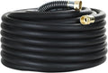 Garden Hose 75FT x 3/4”, Heavy Duty Rubber Hose, Water Hose with Five-Layered Braiding, Hot/Cold Water, 1000PSI Burst, 200PSI Working (Black)