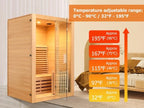 ZONEMEL Wooden Steam Sauna Room, 2-3 Person Canadian Hemlock Luxurious Indoor Sauna with 4.5 KW Harvia Stove Heater, WiFi Control, Sauna Stone, Wooden Bucket, Scoop, Reading Light, Hourglass, 220V