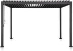 Mirador 111S Round Louvered Pergola Gazebo, 10Ft x 13Ft, Full Aluminum Frame, Adjustable Roof, Outdoor, Durable, Charcoal