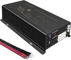 WZRELB 3500Watts Pure Sine Wave Power Inverter 24VDC to 120VAC 7000W Peak Dual AC Outlets 2× 2.4A USB Port &Hardwire Terminal Off-Grid Solar Converter RV Trucks